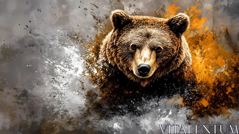 AI ART Majestic Bear in Abstract Art