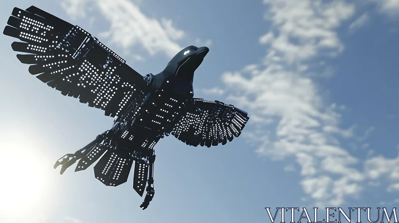 AI ART Mechanical Bird in Flight