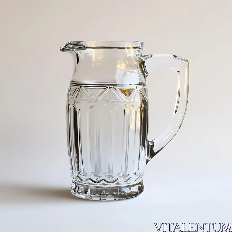 Clear Glass Pitcher with Handle AI Image