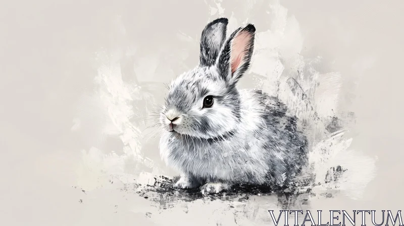 Fluffy Bunny Art AI Image