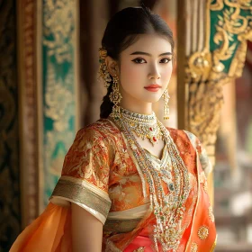Portrait of Woman in Traditional Attire