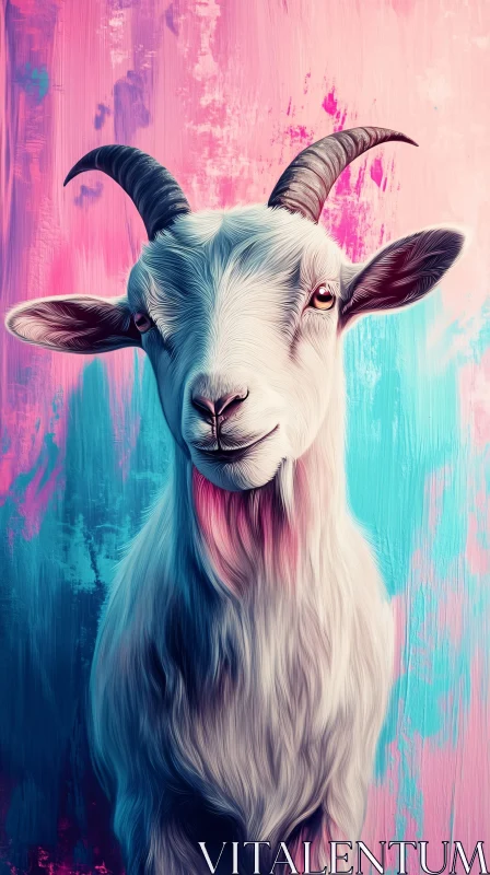 Colorful Goat Art AI Image