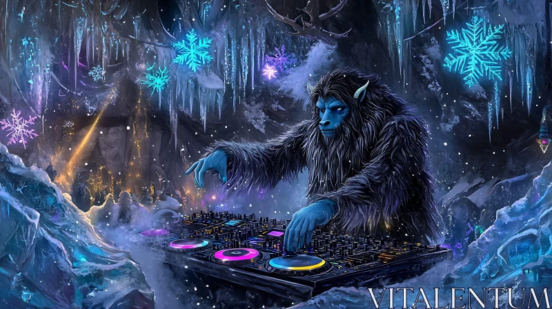 Abominable Snowman Mixing Music AI Image