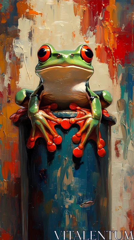 AI ART Vivid Frog Painting