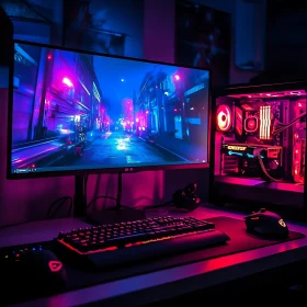 High-Tech Neon Gaming Room