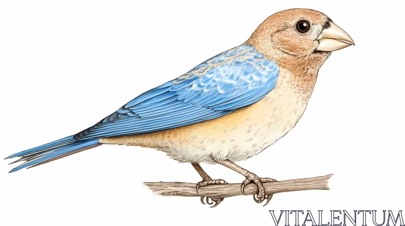 Blue Bird Illustration AI Image