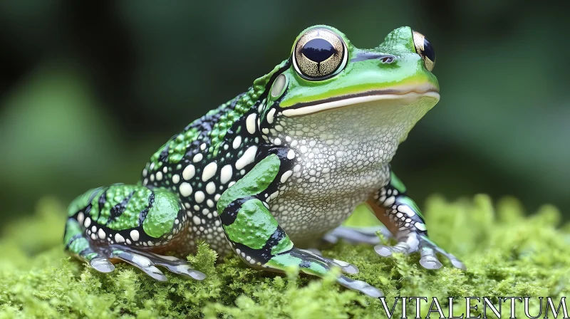 Colorful Frog on Moss AI Image