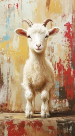 Goat with Textured Background