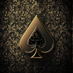 Luxurious Spade on Ornate Background