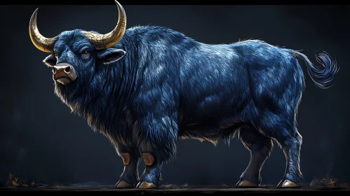 Blue Fur Bull Portrait