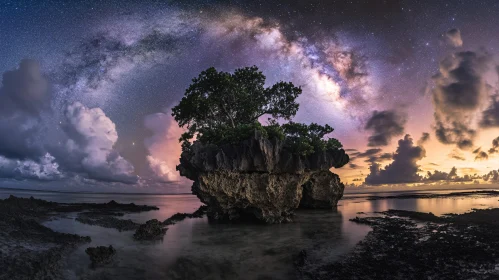 Rocky Island Under the Milky Way