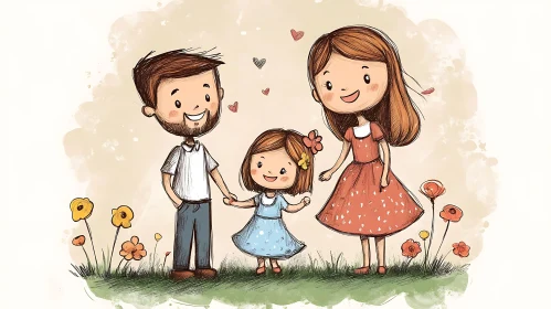 Wholesome Family Art with Floral Accents