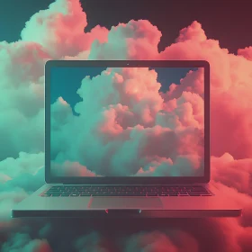 Fantasy Laptop with Clouds