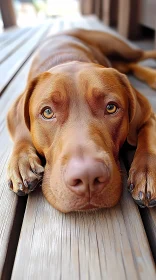Close-Up of Resting Brown Dog