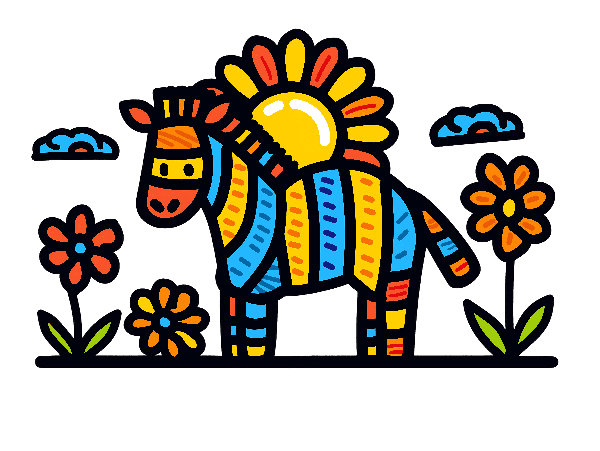 Bright Zebra Art for T-Shirt