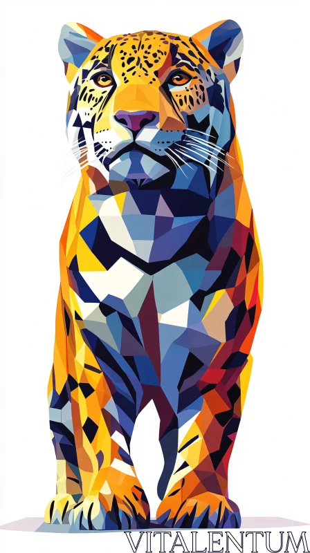 Polygonal Wild Tiger Art AI Image