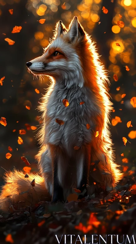 Autumn Forest Fox AI Image