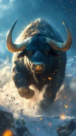 Bull in Snow
