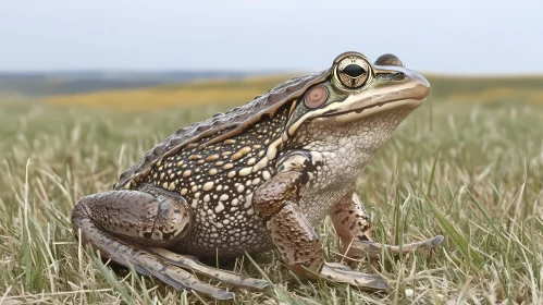 Futuristic-themed Frog in a Natural Setting