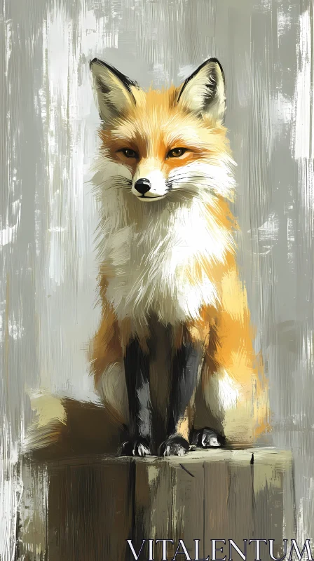 Artistic Fox Portrait in Digital Medium AI Image