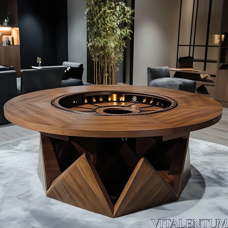 Stylish Wooden Table for Contemporary Interiors AI Image