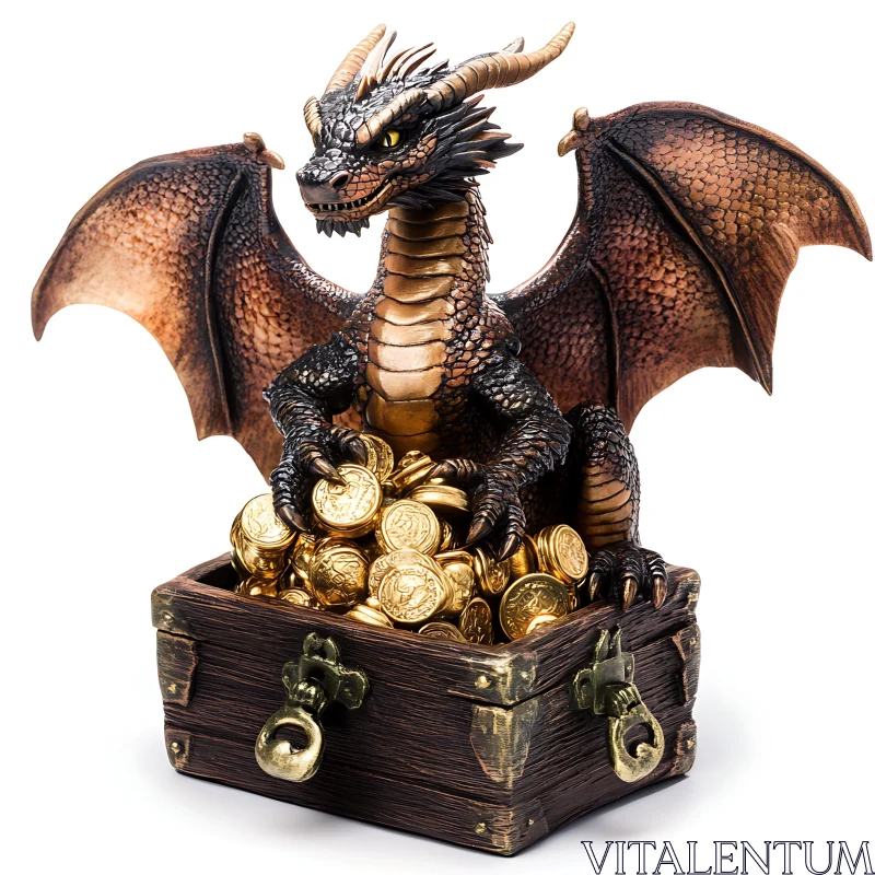 AI ART Mythical Dragon with Golden Hoard