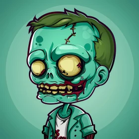 Cartoon Zombie Boy Illustration - Suitable for Children's Books