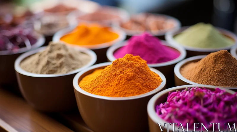 Colorful Array of Spices: An Explosion of Pigmentation AI Image