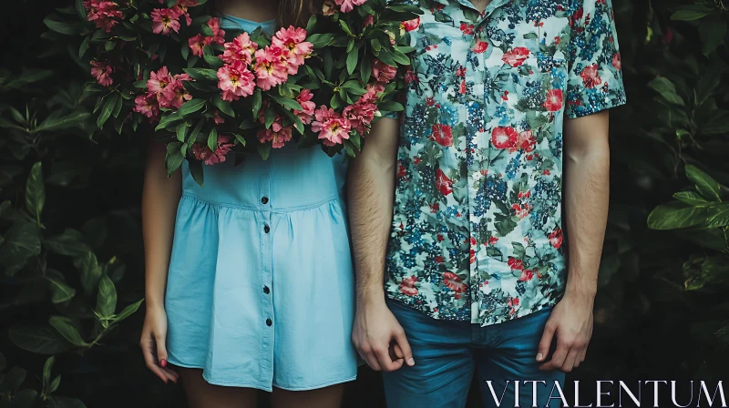 Couple with Flowers AI Image