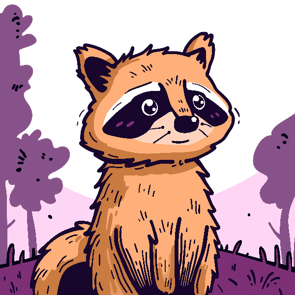 POD Design Adorable Raccoon in Forest