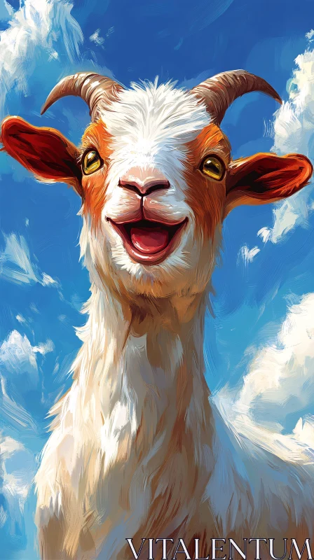 Smiling Goat Art AI Image