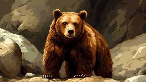 Brown Bear in Rocky Setting