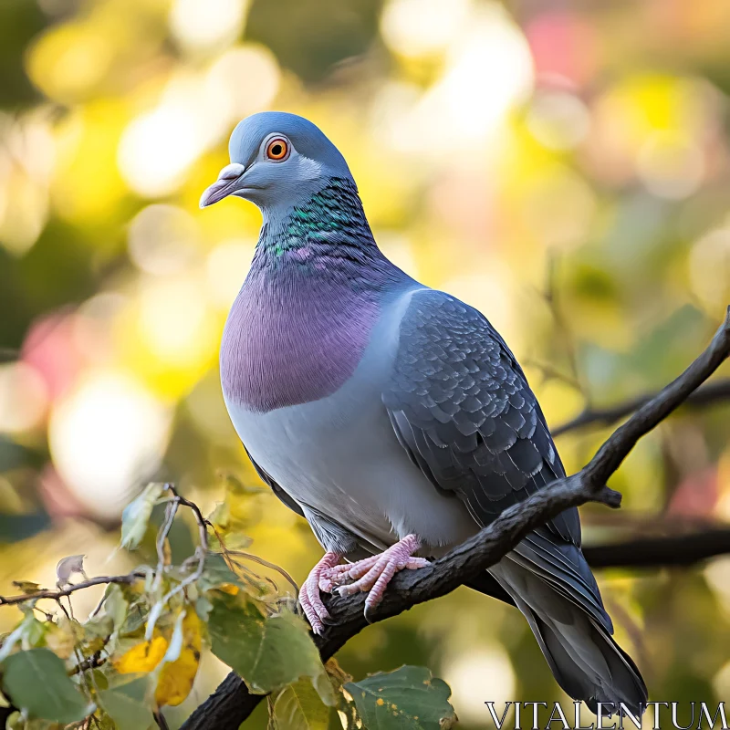 Colorful Pigeon Portrait AI Image