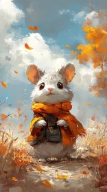 Autumn Mouse Holding Satchel