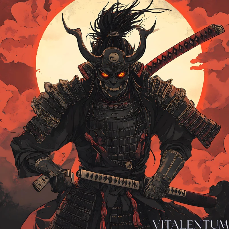 AI ART Samurai Warrior in Dark Armor