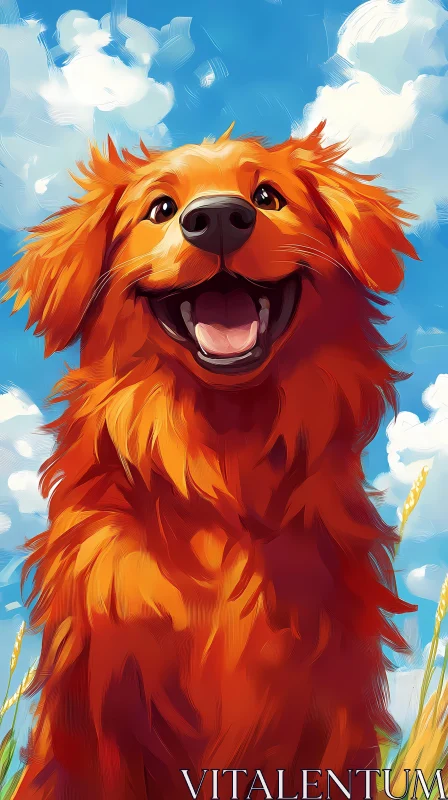 AI ART Happy Dog in Nature