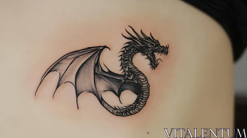 AI ART Detailed Dragon Tattoo Illustration