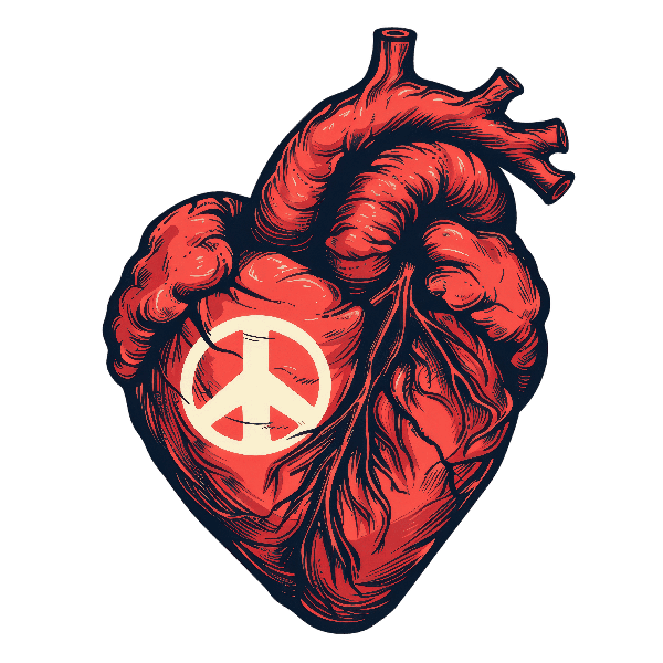 POD Design Heart Peace Graphic T-Shirt Art