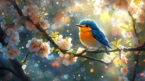 Charming Bird Among Blossoms
