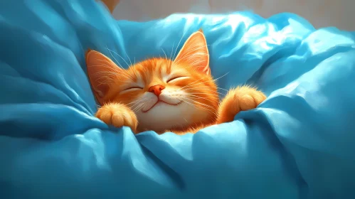 Blissfully Sleeping Orange Kitten