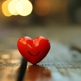 Red Heart with Smile Still Life
