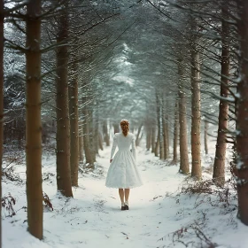 Snowy Forest Walk: A Moment of Peace