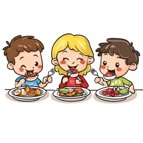 Cartoon Children's Mealtime Fun