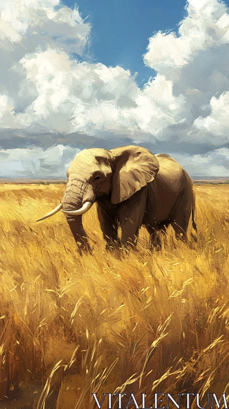 Elephant in the Wild AI Image