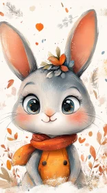 Charming Fall Bunny Art