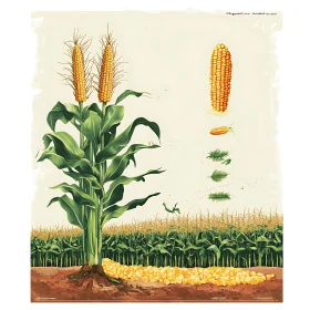 Corn Plant Growth Stages Illustration