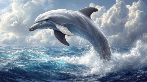 Oceanic Dolphin Jumping