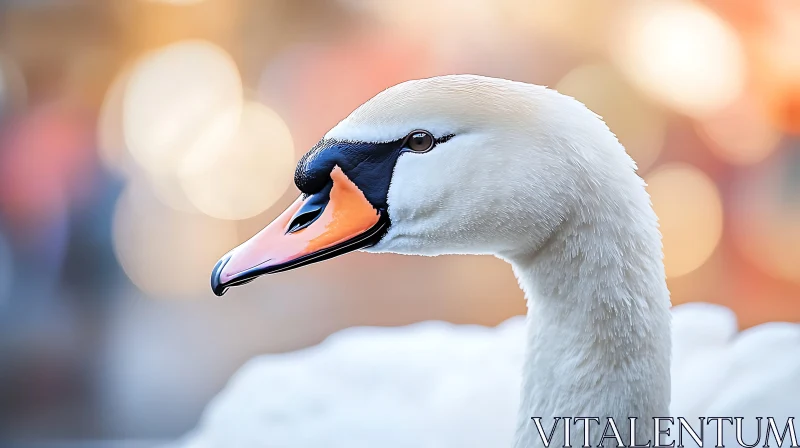 White Swan Profile Close-up AI Image