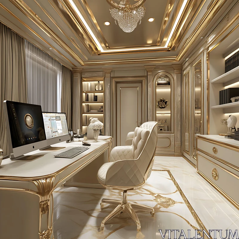 Opulent Office Interior Design AI Image