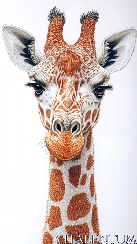 AI ART Giraffe Close-Up Artwork